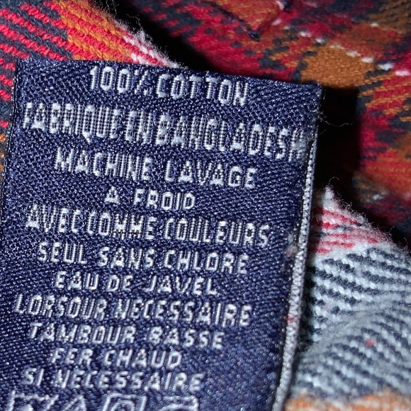 RAINFOREST Heavy Weight Red Plaid cotton Flannel shirt  Size L shacket - Picture 10 of 11